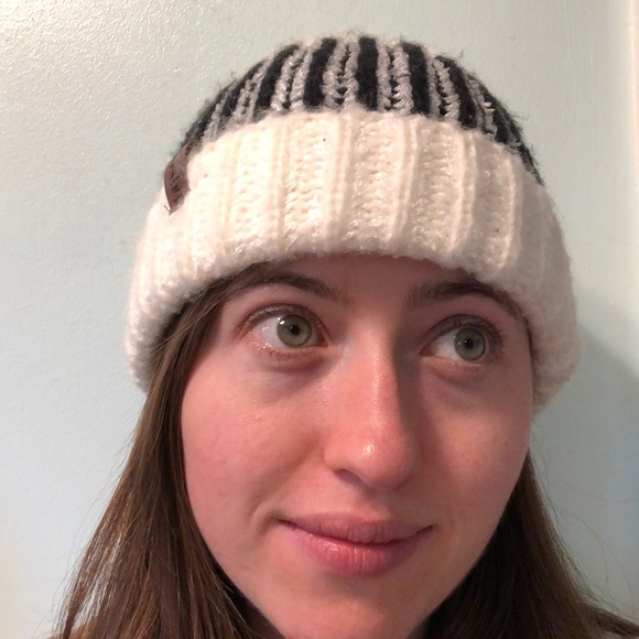 White and Black Winter Hat - Picture 7 of 8